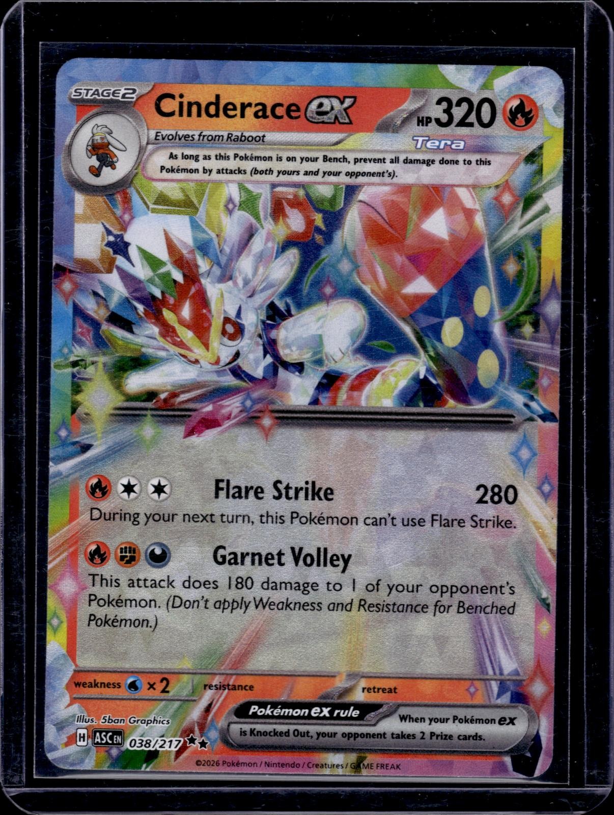 028 142 pokemon card Cinderace ex 028/142 Sv07: Stellar Crown Holo