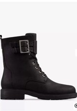 Clarks Ladies Orinoco 2 Leather Wide Fit Lace Up Ankle Boots Black Leather 4.5 E