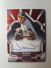 JACOB WILSON 2025 TOPPS TIER ONE ROOKIE BREAK OUT RED RC AUTO 01/25 