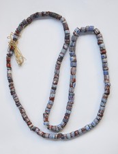 Vintage African Trade Bead Venetian Chevron Bead  Necklace  4mm beads