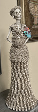 24  Day of the Dead Skeleton Bride Skull  Roses Statue Halloween Decor NWT