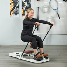 Sissy Squat Machine Hip Thrust Machine with Push Up Stand, White