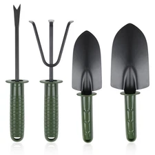 Garden Tool Set,4 Pieces Garden Tools Including Hand Shovel, Transplant Shove...