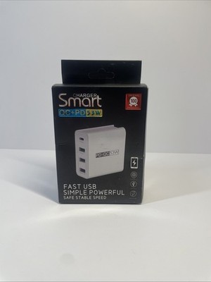 Smart Charger QC+PD 53W Dual USB Fast Charging Adapter Wall Plug Used