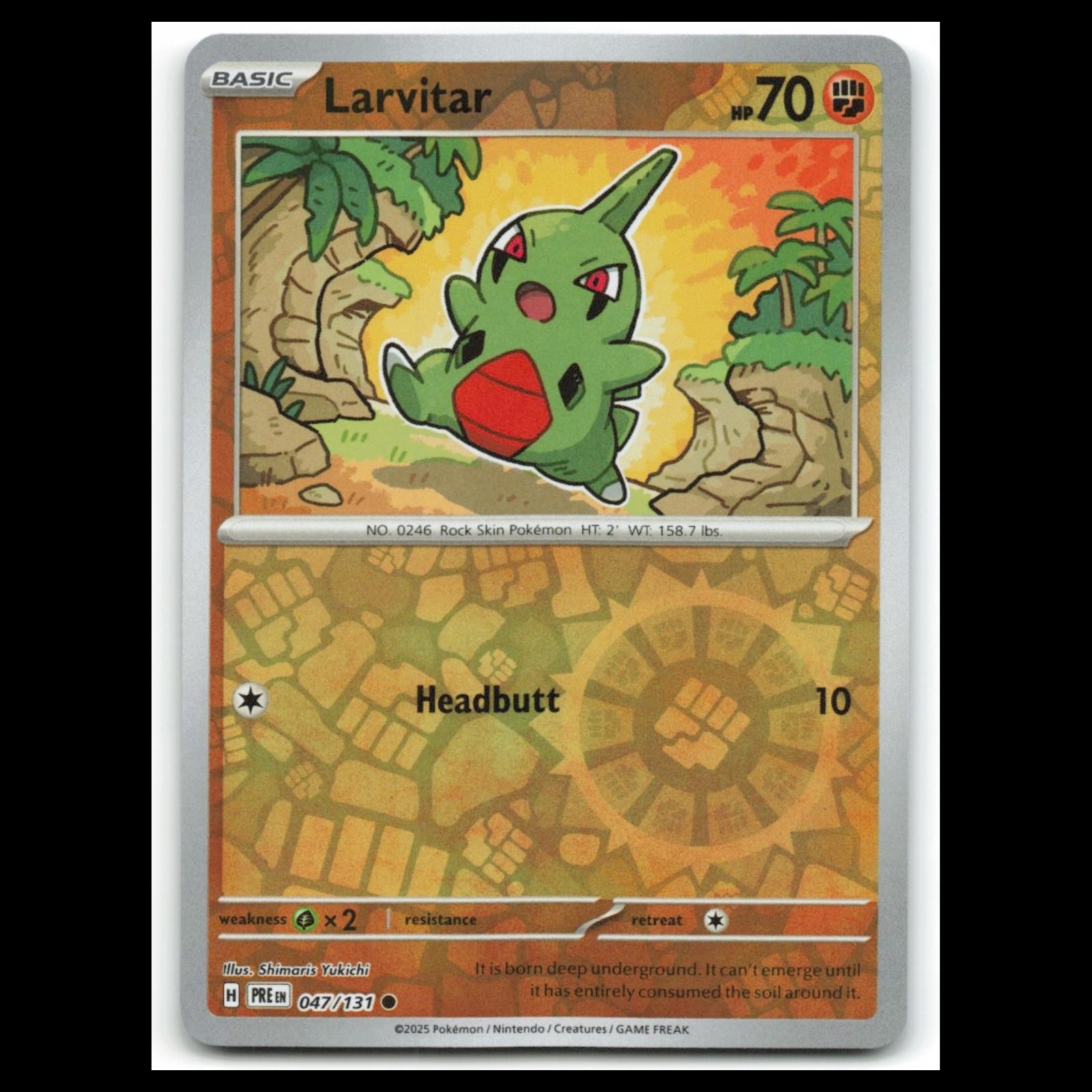 Larvitar #47 2025 Scarlet - Violet Series - Prismatic Evolutions Common Pokemon