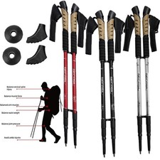 1 Pair of Trekking Poles Walking Hiking Sticks Anti-shock Adjustable Alpenstock