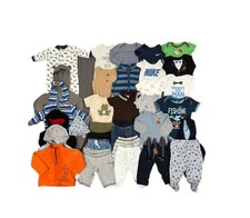 HUGE Lot Baby Boy Clothes SUMMER WINTER NB-6m 34 PC Lot Mixed Used Excellent
