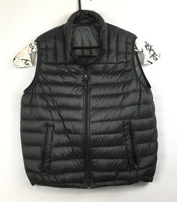 Solaris Packable Duck Down Vest Large Lightweight Puffer Sleeveless Jacket Black