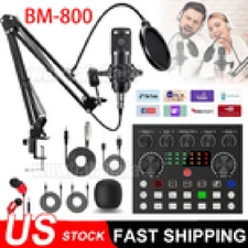 BM-800 Podcast Equipment Bundle Home Studio Recording Kit Music Mixer Headphones