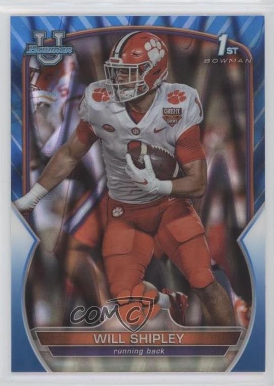 2022 Bowman U Chrome Blue RayWave Refractor 157/199 Will Shipley #73 pe8