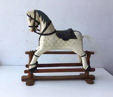 Miniature Wooden Rocking Horse Height 19cm Vintage