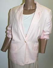 Talbots Women's Ligth Pink Textured Blazer Single Button Front Size 14