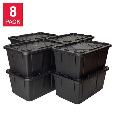 Greenmade 27 Gallon Storage Bin Tote with Lid Heavy Duty 8-Pack | eBay