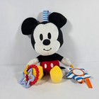 Disney Baby Mickey Mouse Plush Stroller Car Seat Toy with Rattle & Mirror