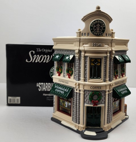 Department 56 Snow Village Starbucks Kaffee Keramik Gebäude mit Licht