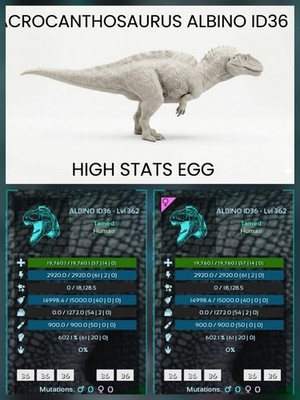 Acrocanthosaurus - High Stats - Egg Pair - Ark Ascended PVE Official Crossplay
