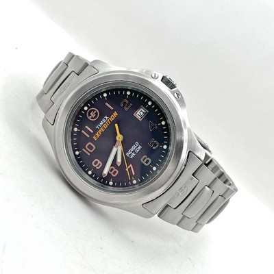Timex Expedition Indiglo Date Watch MEDIUM WRIST Blue Dial 2003 40mm Mens