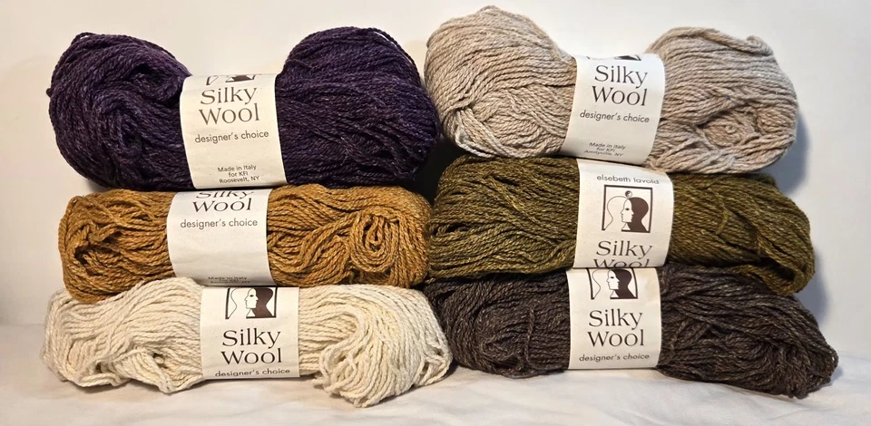 Elsebeth Lavold Silky Wool Yarn LOT BUNDLE 6 Skeins DK Weight Wool Silk Blend - Image 2 of 4