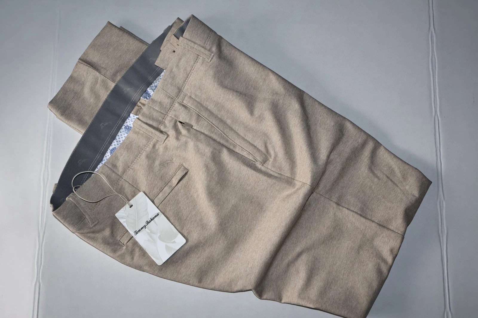 Tommy Bahama Pants On Par Solid Performance Chino Beige Flat New 42x36 42 Waist