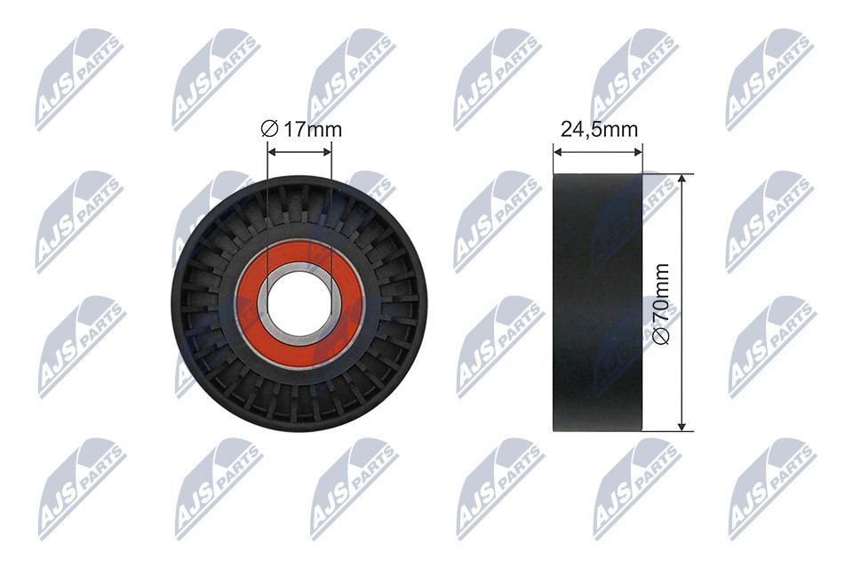 N.T.Y. RNK-PE-009.NTY Tensioner Pulley, V-ribbed belt for CITROËN,PEUGEOT