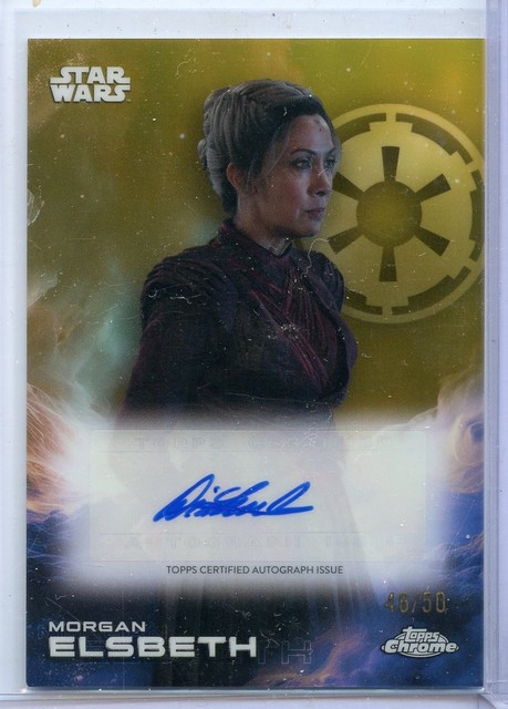 2025 Topps Chrome Star Wars Gold Auto 46/50 Morgan Elsbeth (Diana Lee Inosanto)