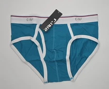 C-IN2 Men's Throwback Fly Front Brief Underwear Size M Teal  - NWT!