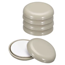 8Pcs Furniture Sliders 1 1/2" - Plastic Self-adhesive Round Sliding Pads Grey