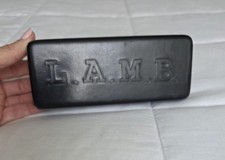 L.A.M.B. glasses case, black leather, hard case