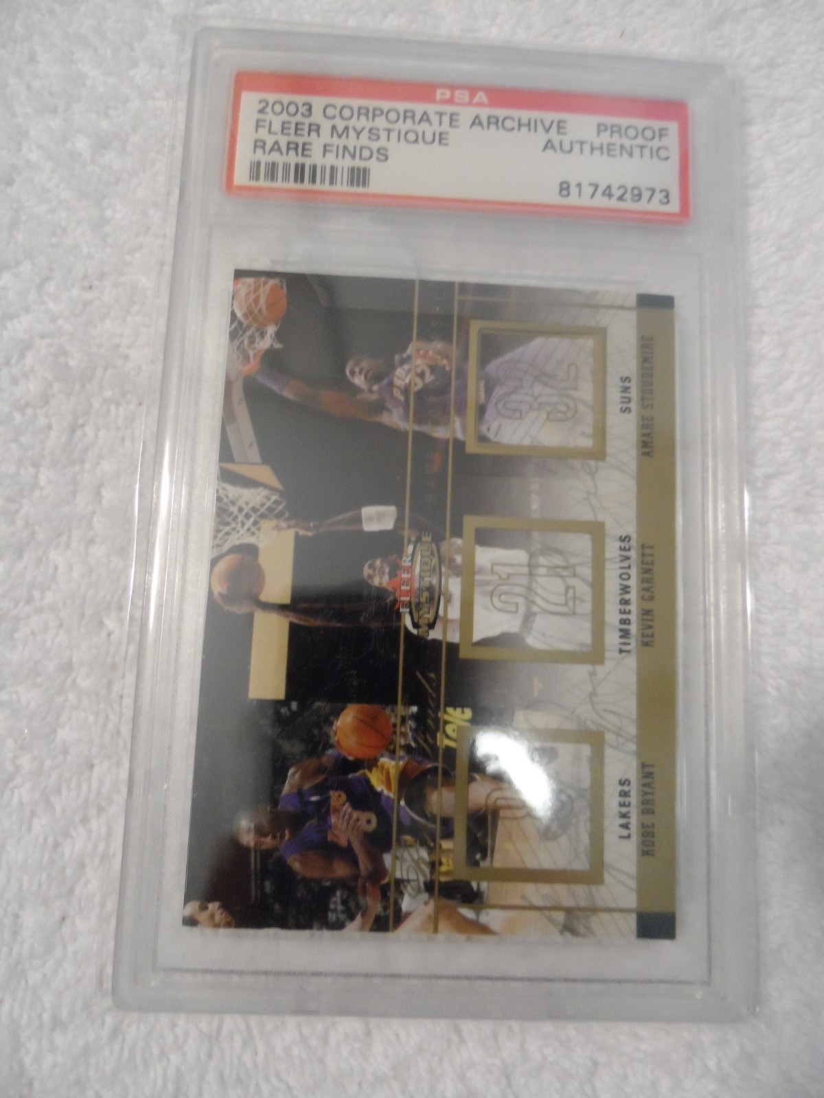 2003 Fleer Mystique Rare Finds Kobe Bryant / Garnett / Stoudemire PSA AUTHENTIC