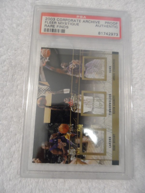 2003 Fleer Mystique Rare Finds Kobe Bryant / Garnett / Stoudemire PSA AUTHENTIC