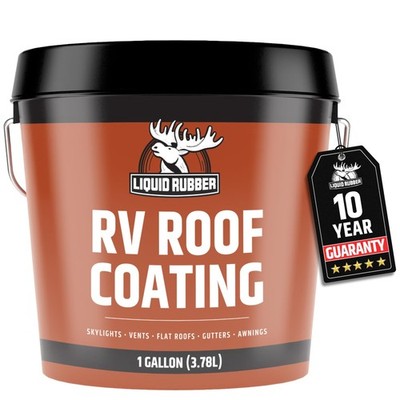 Liquid Rubber RV Roof Sealant 1 Gallon White Waterproof Coating Camper Trailer
