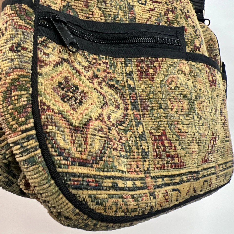 Vintage Danny K Beverly Hills Boho Tapestry Crossbody Handbag Brown - Image 4 of 4