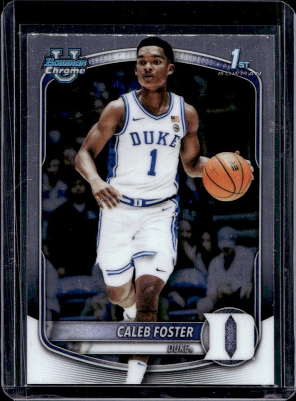 2025-26 Bowman Caleb Foster Chrome 1st Prospect #BCP-100 Duke Blue Devils