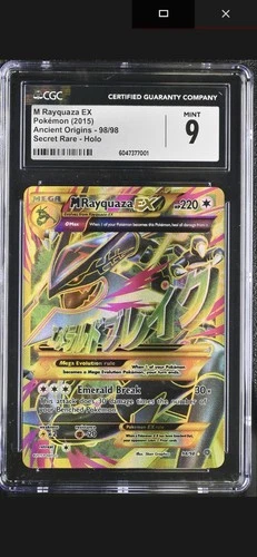 CGC 9 Pokémon M Rayquaza EX 2015 Shiny Full Art Holo 98/98 XY Ancient Origins