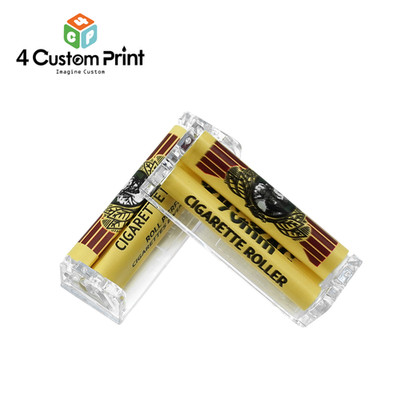 70mm Easy Handroll Tobacco Roller Maker Plastic Yellow Cigarette Rolling Machine