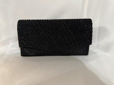 Black Fashion Glitter Bling Clutch Evening Bag With Detachable Strap