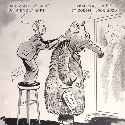 Sherman Adams Vicuna Coat Scandal GOP George White Tampa Tribune Drawing