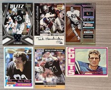 Ted Hendricks (6) Card Lot Including Auto + /99 + Relic Oakland Raiders Miami