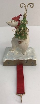 Hallmark 2008 Whimsical Polar Bear Cheer Christmas Stocking Holder Retired (A)
