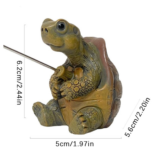 Statua Tartaruga Pesca Corda Creativa Simulazione Carina Tartaruga Resina Statuina Animale - Foto 18 di 24