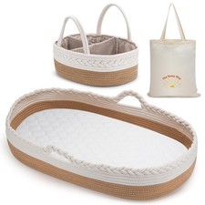 Baby Changing Basket by The Baby Wey, Moses Basket, Foam Basket Pad, 2 Washab...