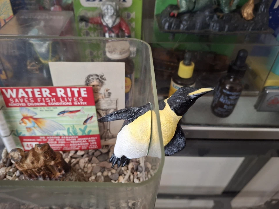 Limpiador de vidrio de pingüino magnético fresco interior/exterior vintage antiguo acuario años 80 Foto 4 de 4