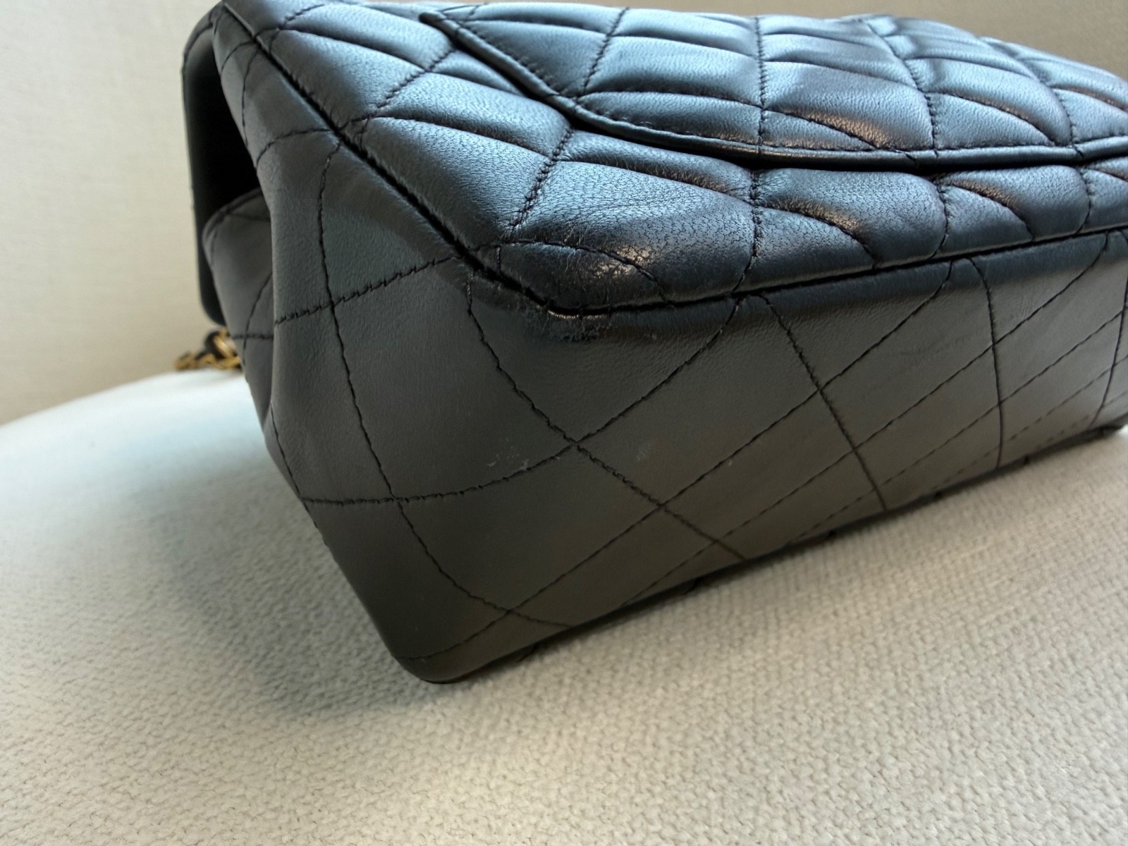 CHANEL Mini Rectangular Flap Bag Black Lambskin w… - image 9