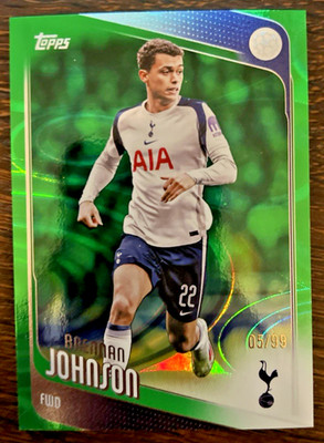 TOPPS UEFA UCC FLAGSHIP 2025 2026 TOTTENHAM BRENNAN JOHNSON GREEN /99