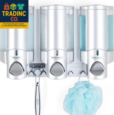 Aviva Shower Dispenser 3 Chamber, Wall Mount Shower Soap Dispenser for Bathroom