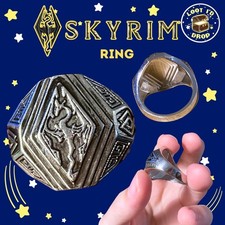Skyrim Elder Scrolls Ring Gamer Gift For Him Stocking Filler Size T 1/2