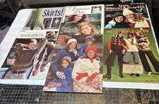 Lot 7 Vintage Crochet Knitting Pattern Books Columba , Leisure Arts