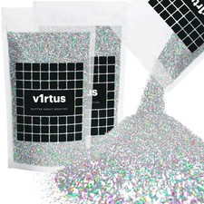 2 X v1rtus Glitter Grout Additive Silver Holographic 100g Mosaic Tiles Bathroom