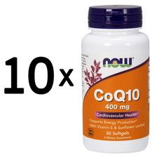 10 x NOW Foods CoQ10 with Vitamin E & Sunflower Lecithin, 400mg (799,97 EUR/kg)