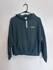 NWT PINK Women  s Varsity Fleece Pullover Hoodie Logo Size S